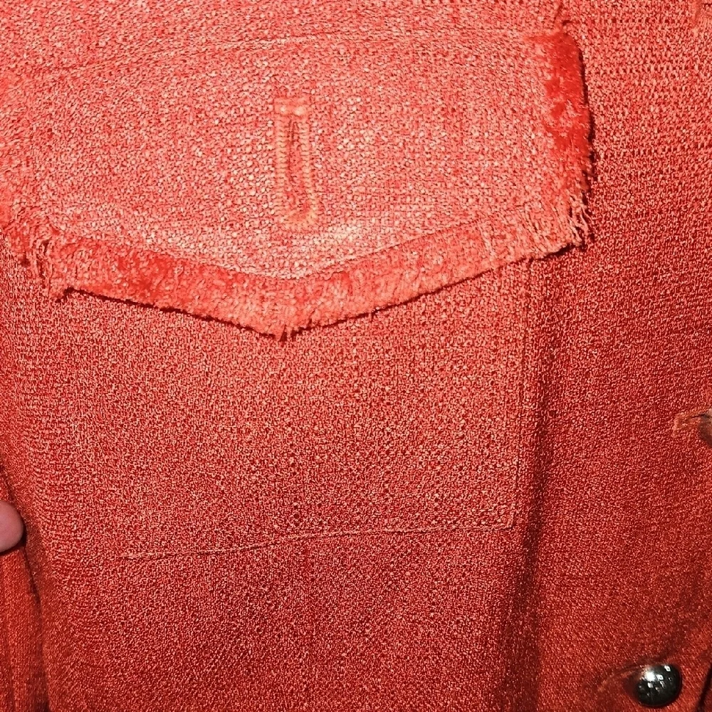 Elegant Red Button-Up Blazer